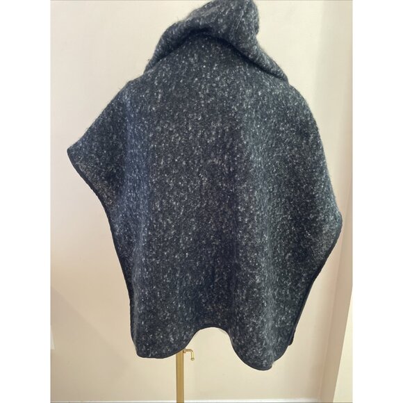 LOFT ANN TAYLOR Hooded Poncho Cape Women's XS/S Gray Open Front Boho Cozycore - Picture 7 of 9